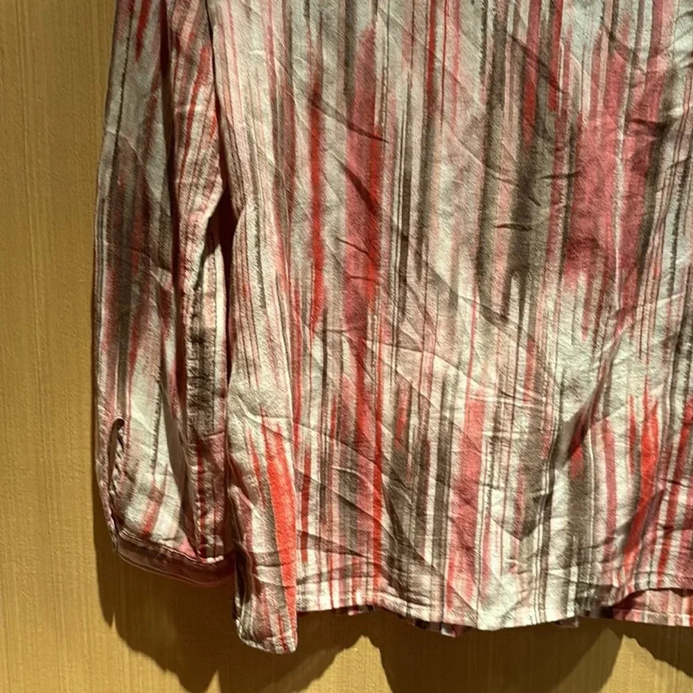 J. Jill Women's Pink Long Sleeve Button Up Silk Blend Blouse Shirt Size XS